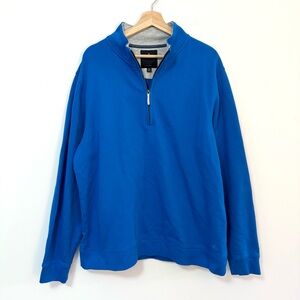 Brooks Brothers 100% Cotton 1/4 Zip Blue Pullover Sweater